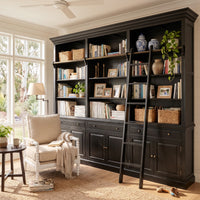 Hamptons Halifax 3 Bay Buffet and Hutch Bookcase with Ladder