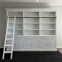 Hamptons Halifax 3 Bay Buffet and Hutch Bookcase with Ladder