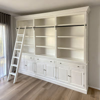 Hamptons Halifax 3 Bay Buffet and Hutch Bookcase with Ladder