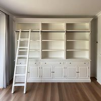 Hamptons Halifax 3 Bay Buffet and Hutch Bookcase with Ladder