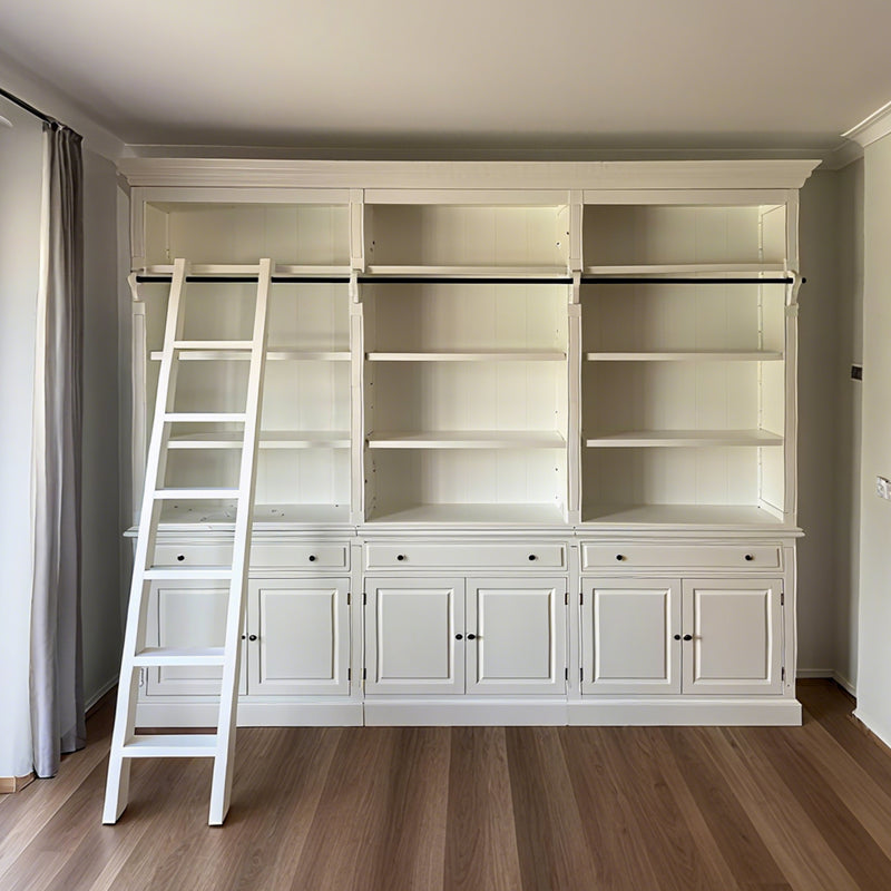 Hamptons Halifax 3 Bay Buffet and Hutch Bookcase with Ladder
