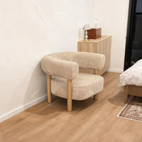Scandi-Modern Tub Accent Chair with Latte and Butter Cream Colour