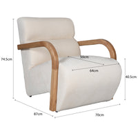 Hamptons Amber Wave Curved Timber Armchair with Luxuriously Plush Sink-In Comfort Seating