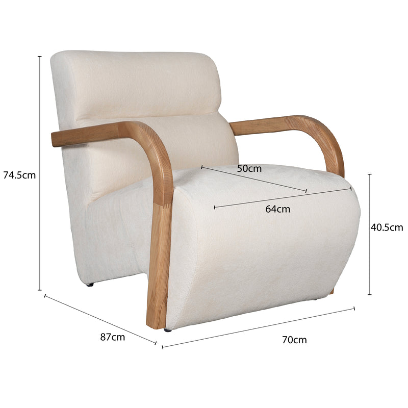 Hamptons Amber Wave Curved Timber Armchair with Luxuriously Plush Sink-In Comfort Seating