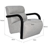 Hampton Lounge Armchair with Black Frame