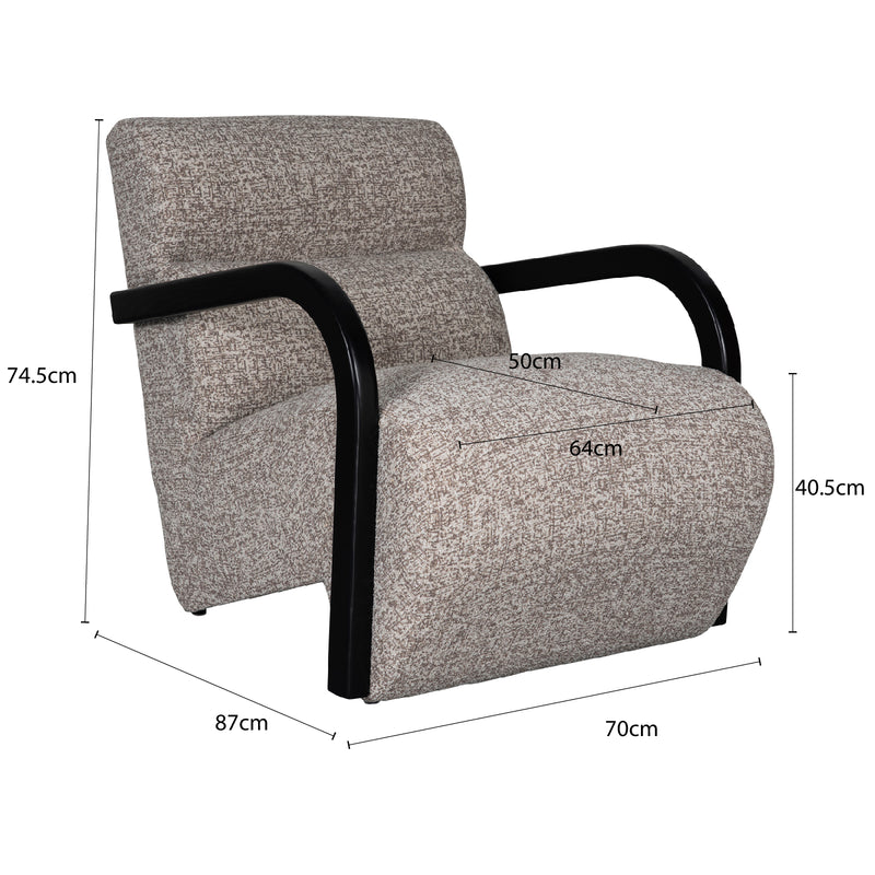 Hampton Lounge Armchair with Black Frame
