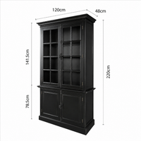 French Provincial Collection 3-Piece Wall Unit Set: A 200cm TV Unit & Twin Glass Display Cabinet Towers