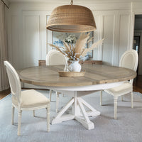 Hamptons Sorrento 150-190cm Round Extendable Trestle Dining Table