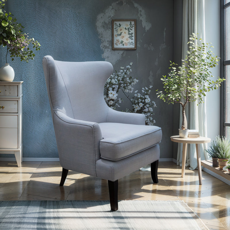 Contemporary Modern Lexter Upholstered Wingback Lounge Armchair Sofa