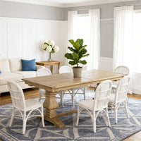 Classic Hamptons Natural Ash Extendable Pedestal Dining Table 180–260cm( Starting 6-8 seater)