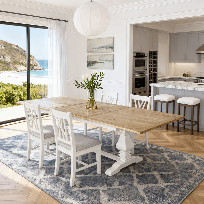Hamptons Chateau 220-320cm Extendable Rectangular Trestle Dining Table