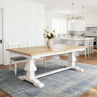 Hamptons Chateau 220-320cm Extendable Rectangular Trestle Dining Table