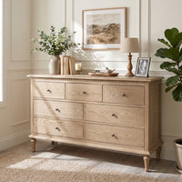 Hamptons Heritage 7 -Drawer Tallboy Dresser with Classic Turned Legs and Dentil Moulding Design