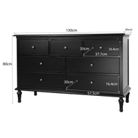 Hamptons Heritage 7 -Drawer Tallboy Dresser with Classic Turned Legs and Dentil Molding Design
