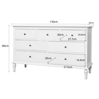 Hamptons Heritage 7 -Drawer Tallboy Dresser with Classic Turned Legs and Dentil Molding Design
