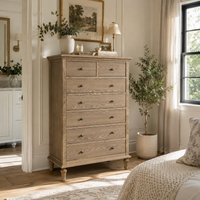 Hamptons Heritage   7 -Drawer Tallboy Dresser with Classic Turned Legs