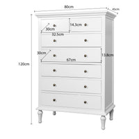 Hamptons Heritage / Providence  7 -Drawer Tallboy Dresser with Classic Turned Legs