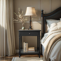 French Provincial Country Bedside Lamp Table