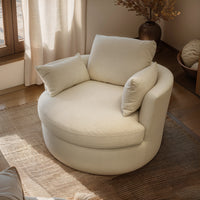 Contemporary Modern Austin Swivel Linen Snuggle Armchair