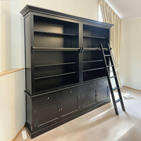 Hamptons Halifax Open Extendable Bookcase with Ladder 486-604cm