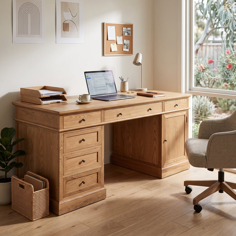Hamptons Halifax 180cm Timber Executive Desk