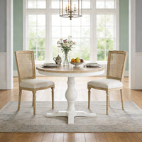 Hamptons Extendable/French Provincial Pedestal Round 100-150cm Extendable Dining Table NATURAL ASH