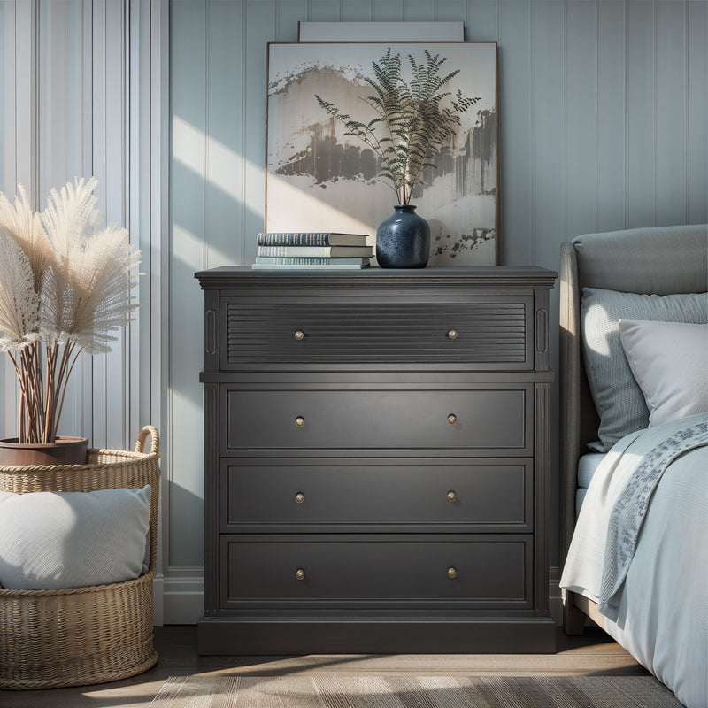 Hamptons Coastal Seaside 4 Drawer Chest Tallboy Cabinet