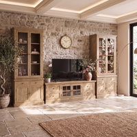 Hamptons Halifax Estate Collection: 3-Piece Hamptons Living Room Suite - 180cm TV Unit & Twin Glass Cabinet Towers