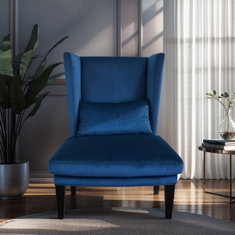 Contemporary Modern Iago Studded Upholstered Wingback Lounge Chair