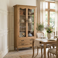 French Provincial Display Cabinet & Bookcase Natural Ash/ Modular Design