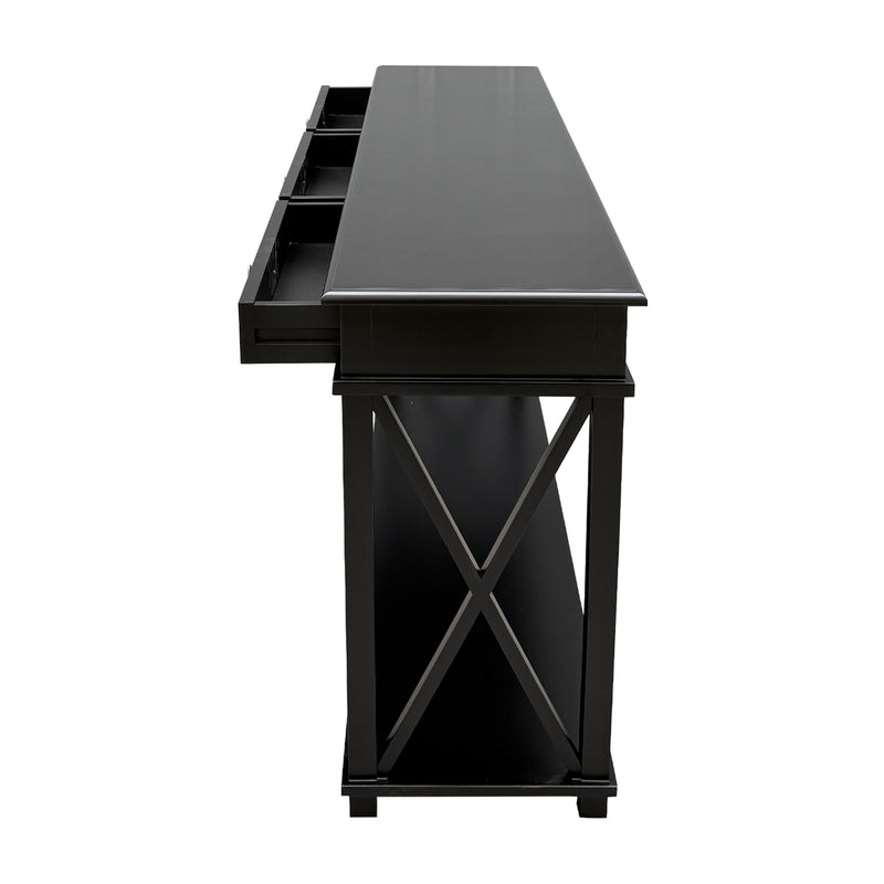 Hamptons Halifax Side Cross 3 Drawer Console Hall Table