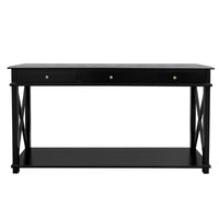 Hamptons Halifax Side Cross 3 Drawer Console Hall Table