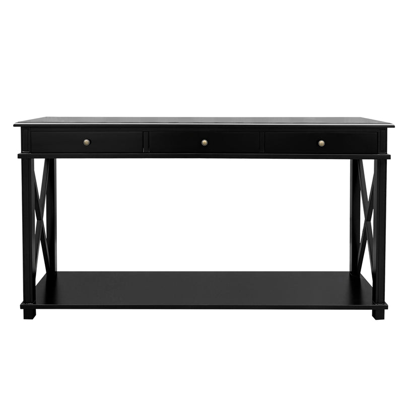 Hamptons Halifax Side Cross 3 Drawer Console Hall Table
