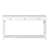 Hamptons Halifax Side Cross 3 Drawer Console Hall Table
