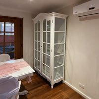 French Provincial Louis Classic Glass Display Cabinet Bookcase