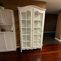 French Provincial Louis Classic Glass Display Cabinet Bookcase