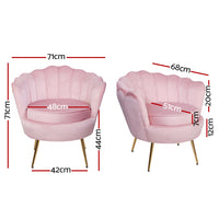 Artiss Armchair Velvet Pink Callista