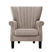 Artiss Armchair Wingback Beige Andrew