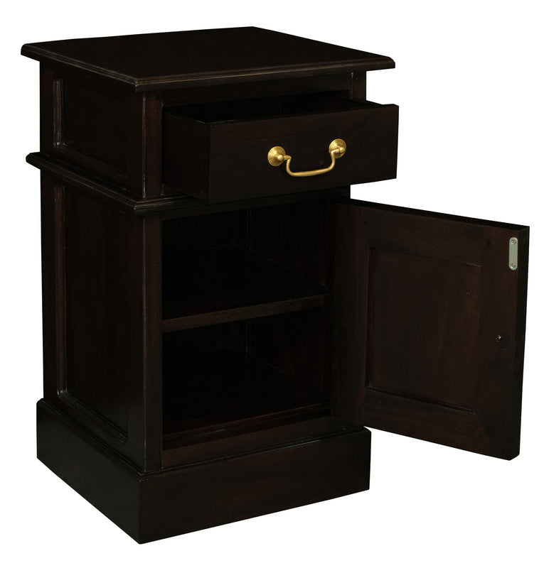 Tasmania 1 Solid Door 1 Drawer Bedside (Chocolate)