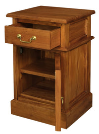 Tasmania 1 Solid Door 1 Drawer Bedside (Light Pecan)