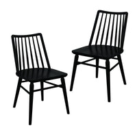 Riviera Solid Oak Dining Chair - Set of 2 (Black)