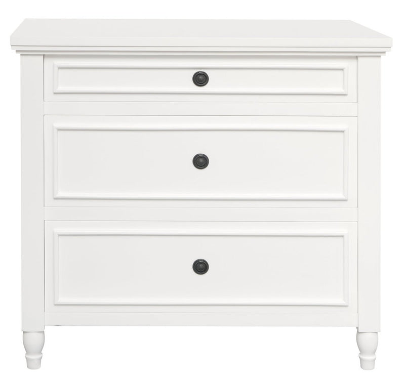 Beau 3 Drawer Solid White Cedar Turn Leg Dresser (White)