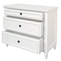 Beau 3 Drawer Solid White Cedar Turn Leg Dresser (White)