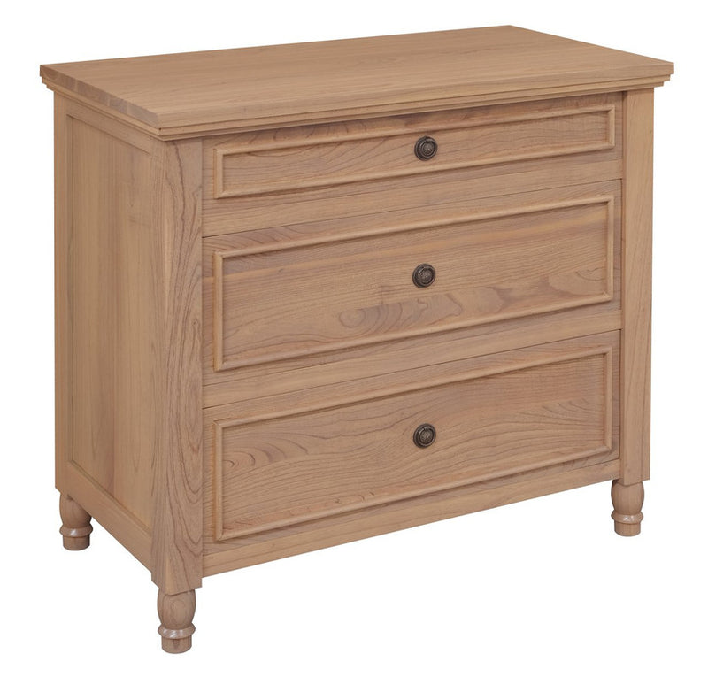 Beau 3 Drawer Solid White Cedar Turn Leg Dresser (Natural)