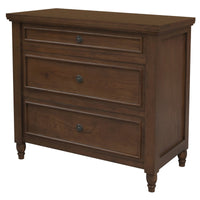 Beau 3 Drawer Solid White Cedar Turn Leg Dresser (Walnut)