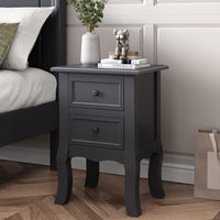 French Bedside Table Nightstand Grey Set of 2