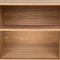 Natural Wood Ribbed Sideboard Cabinet