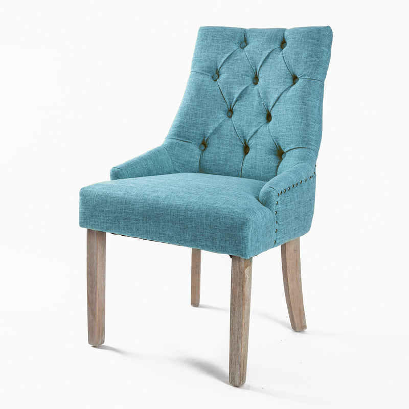 French Provincial Dining Chair Oak Leg AMOUR BLUE