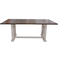 Erica Dining Table 240cm Solid Acacia Timber Wood Hampton Furniture Brown White