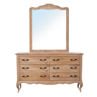 Bali Dresser Mirror 6 Chest of Drawers Tallboy Storage Cabinet Oak